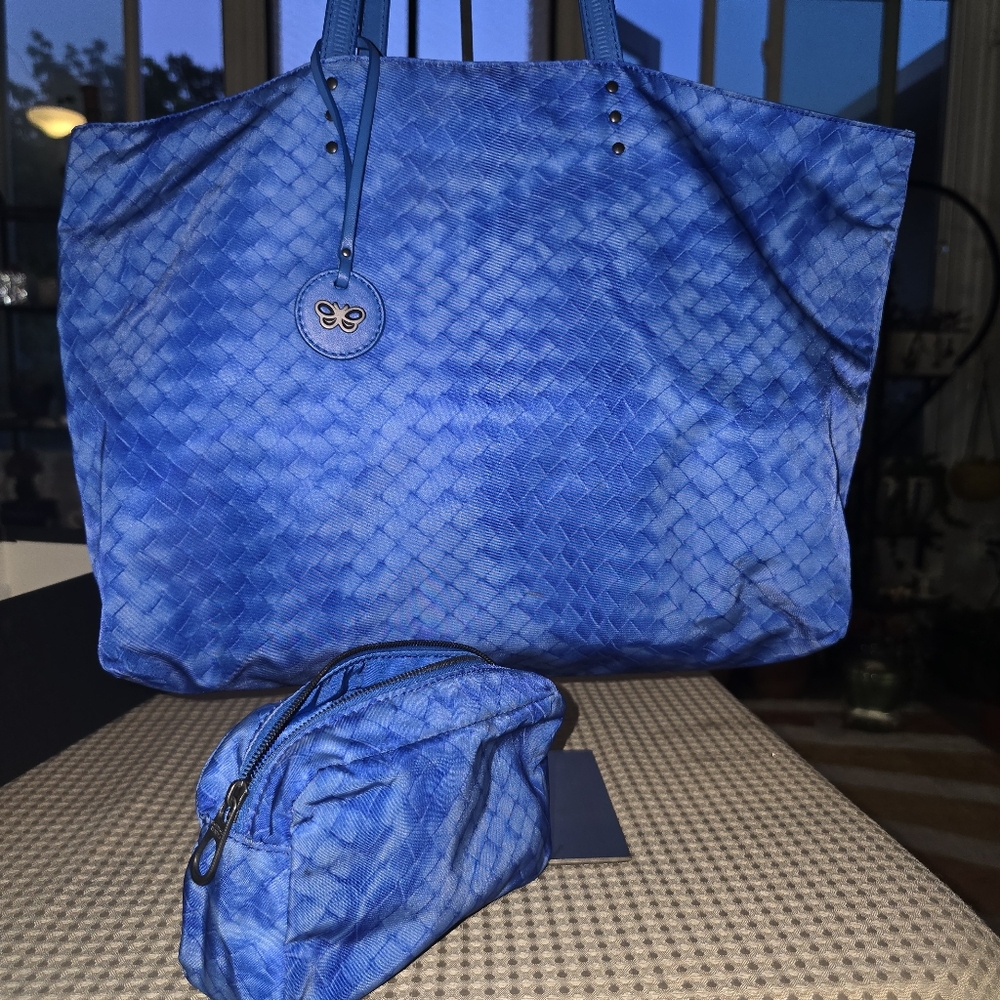 BOTTEGA VENETA Intrecciato Illusion Tote Bag Blue